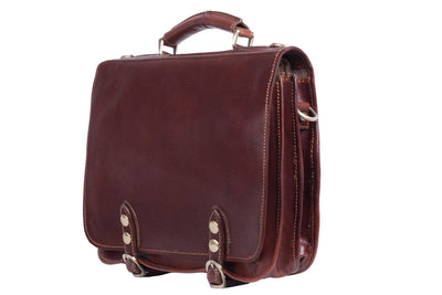 Umhängetasche Leder Braun Seitenansicht | Novus' Brief