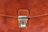 Aktentasche Leder Braun Verschluss Detailansicht | Roma Brief