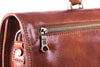 Aktentasche Braun Leder Zipper Rückansicht | Fortis' Brief