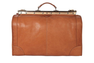 Doktortasche aus braunem Kalbsleder Frontansicht | Doctor's Duffle