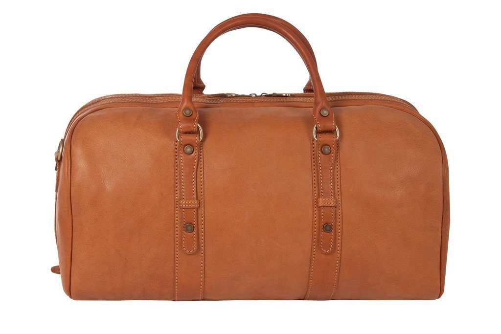 Reisetasche aus braunem Kalbsleder Frontansicht | Ritus' Duffle