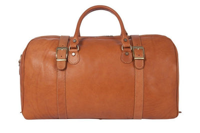 Reisetasche aus braunem Kalbsleder Frontansicht | Dito's Duffle