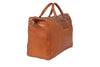 Reisetasche aus braunem Leder Seitenansicht | Fortis' Duffle