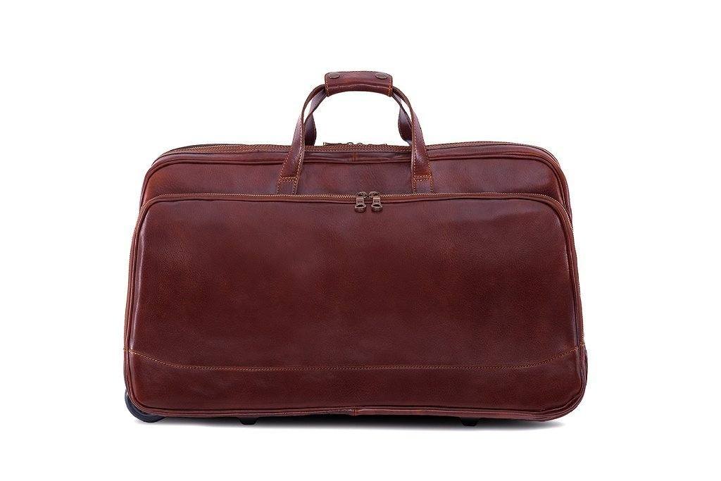 Trolleytasche aus braunem Kalbsleder Frontansicht | Council's Trolley X