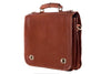 Umhängetasche Leder Braun Seitenansicht | Titus' Brief